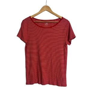 Joe Fresh Red and White Striped Short Sleeve Tee